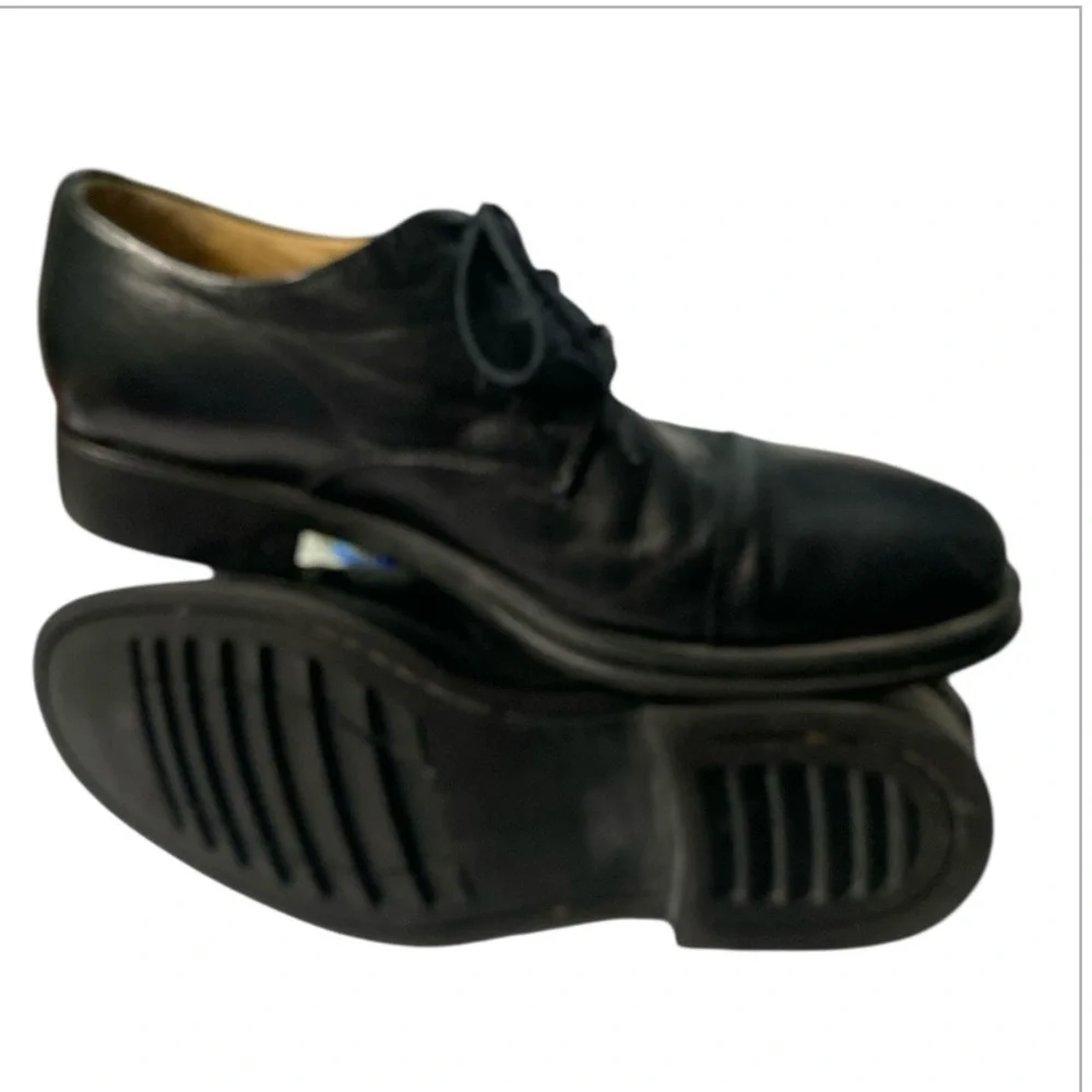 Traditional Black Leather Oxford Mens 10  Classic Formal Cap Toe Closed Lacing